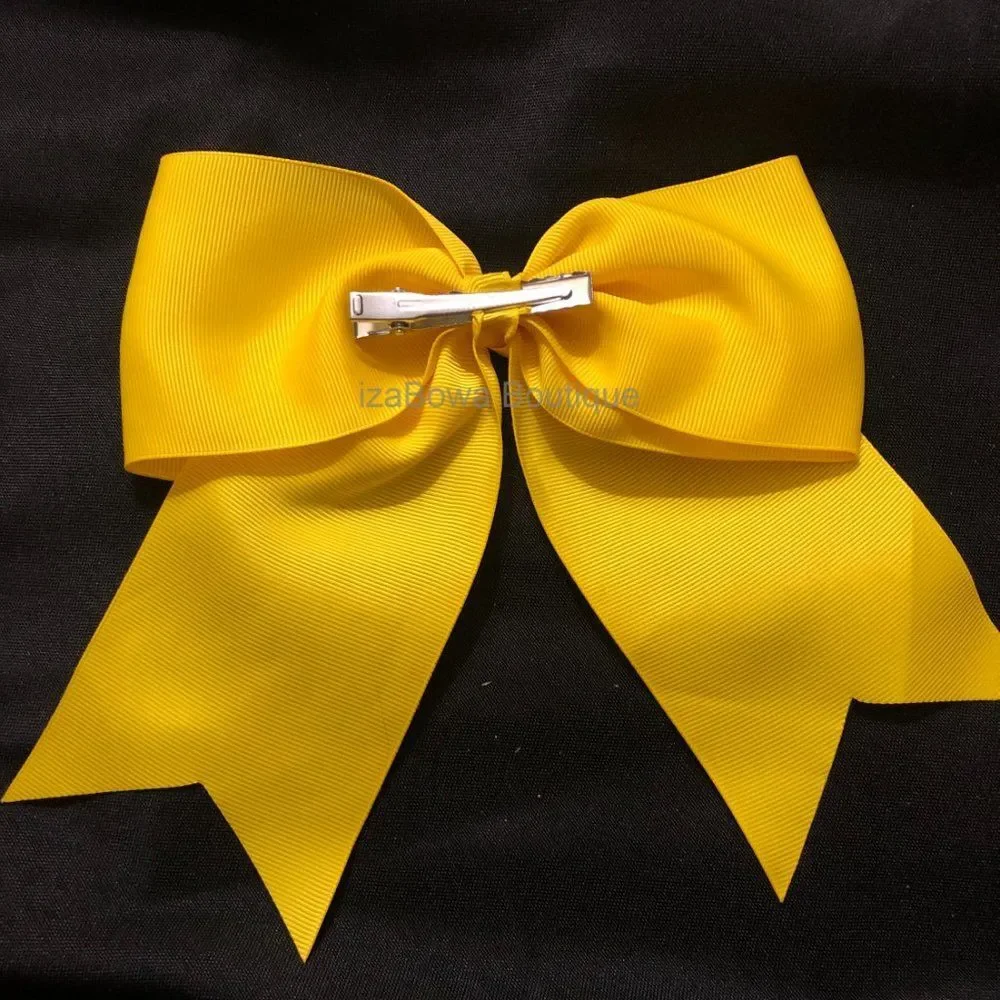 Bright Yellow Solid Cheer Bow  5B2201   Handcrafted NWT Boutique